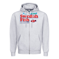 Heather Grey swedish fish Zipper Hoodie - lanVoArt