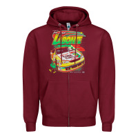 Burgundy terry labonte corn flakes 5 Zipper Hoodie - lanVoArt
