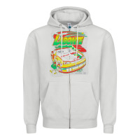 Dove Grey terry labonte corn flakes 5 Zipper Hoodie - lanVoArt