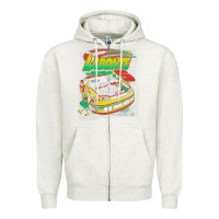 Oatmeal Heather terry labonte corn flakes 5 Zipper Hoodie - lanVoArt