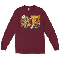 Burgundy fall rt Long Sleeve Tee - CowGirlArtShop