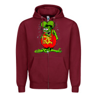 Burgundy ratfink Zipper Hoodie - lanVoArt