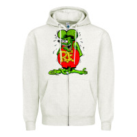 Oatmeal Heather ratfink Zipper Hoodie - lanVoArt