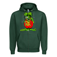 Sports Green ratfink Zipper Hoodie - lanVoArt
