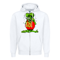 White ratfink Zipper Hoodie - lanVoArt