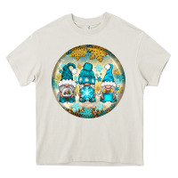 Cream Winter Gnomies Ornament Heavy Core Tee - BundleAndBundleShop