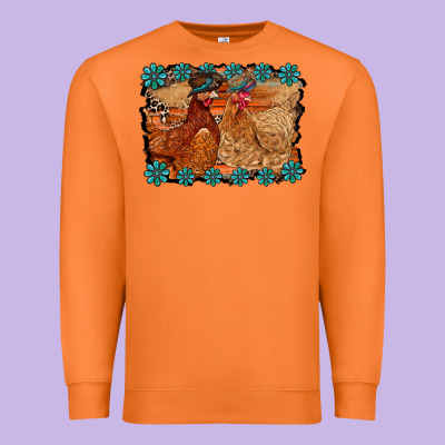 Chicken Western Premium Sweatshirt Designed By Racoondesign