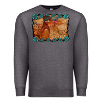 Charcoal Heather chicken western Premium Sweatshirt - RacoonDesign