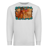 Dove Grey chicken western Premium Sweatshirt - RacoonDesign