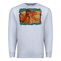 Heather Grey chicken western Premium Sweatshirt - RacoonDesign