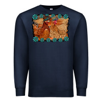 Navy chicken western Premium Sweatshirt - RacoonDesign