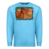 Ocean Blue chicken western Premium Sweatshirt - RacoonDesign