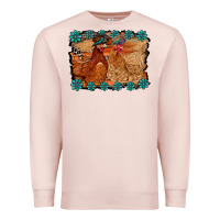 Pale Pink chicken western Premium Sweatshirt - RacoonDesign