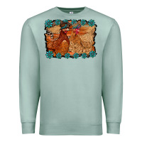 Seafoam chicken western Premium Sweatshirt - RacoonDesign