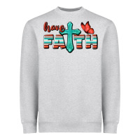Heather Grey Have Faith Heavyweight Sweatshirt - BundleAndBundleShop