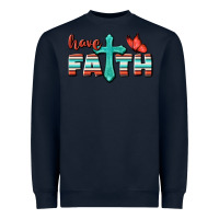 Navy Have Faith Heavyweight Sweatshirt - BundleAndBundleShop