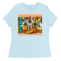 Fall With Baby Goat Ladies Tee | Teevron