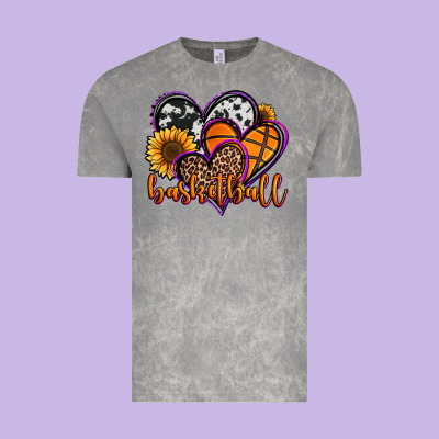 Basketball Hearts Vintage Tee Designed By Jasminsmagicworld