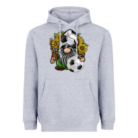 Heather Grey soccer gnome Heavyweight Hoodie - RacoonDesign