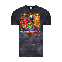 Cloud Black Happy Hallothanksmas coffee cups Vintage Tee - texasbilliewilder