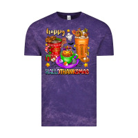 Cloud Purple Happy Hallothanksmas coffee cups Vintage Tee - texasbilliewilder