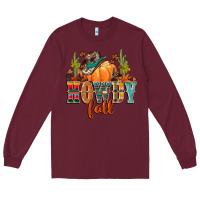 Burgundy howdy fall Long Sleeve Tee - CowGirlArtShop