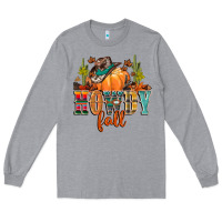 Heather Grey howdy fall Long Sleeve Tee - CowGirlArtShop