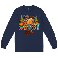 Navy howdy fall Long Sleeve Tee - CowGirlArtShop