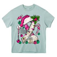 Arona Pink Christmas Breast Cancer Ribbon Volleyball Heavy Core Tee - BundleAndBundleShop