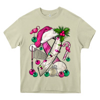 Mossy Pink Christmas Breast Cancer Ribbon Volleyball Heavy Core Tee - BundleAndBundleShop