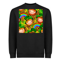 Black St. Patrick's dwarf seamless pattern digital paper Heavyweight Sweatshirt - BundleAndBundleShop