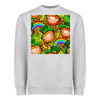 Heather Grey St. Patrick's dwarf seamless pattern digital paper Heavyweight Sweatshirt - BundleAndBundleShop