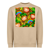 Mushroom St. Patrick's dwarf seamless pattern digital paper Heavyweight Sweatshirt - BundleAndBundleShop