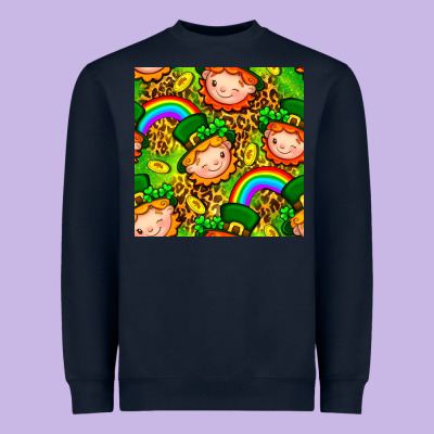 St. Patrick's Dwarf Seamless Pattern Digital Paper Heavyweight Sweatshirt Designed By Bundleandbundleshop