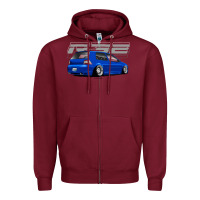 Burgundy r32 Zipper Hoodie - lanVoArt