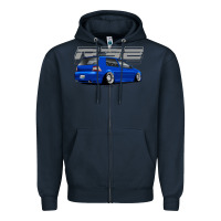 Navy r32 Zipper Hoodie - lanVoArt