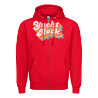 Red vintage fade yacht rock party boat drinking product Zipper Hoodie - lanVoArt