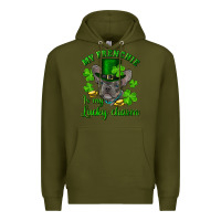 Army Green st.patricks day my french bulldog is my lucky char Premium Hoodie - RanaPortraitStore