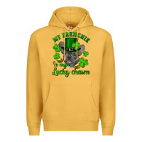 Mustard st.patricks day my french bulldog is my lucky char Premium Hoodie - RanaPortraitStore