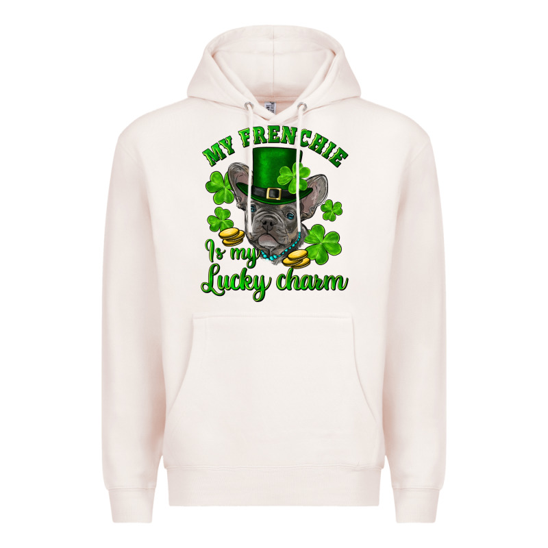 St.patricks Day My French Bulldog Is My Lucky Char Premium Hoodie by RanaPortraitStore | Teevron