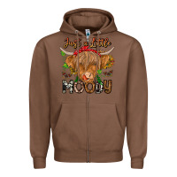 Chestnut Just a Little Moody Zipper Hoodie - CowhideDigitalArt
