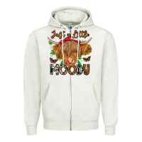 Oatmeal Heather Just a Little Moody Zipper Hoodie - CowhideDigitalArt