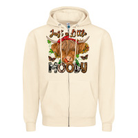 Sandshell Just a Little Moody Zipper Hoodie - CowhideDigitalArt