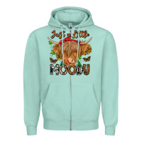 Seafoam Just a Little Moody Zipper Hoodie - CowhideDigitalArt