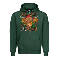 Sports Green Just a Little Moody Zipper Hoodie - CowhideDigitalArt