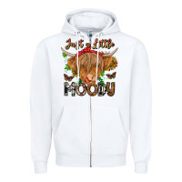 White Just a Little Moody Zipper Hoodie - CowhideDigitalArt