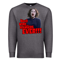 Charcoal Heather nooo wire hangers.. ever!!! vintage mommie dearest quote print Premium Sweatshirt - lanVoArt