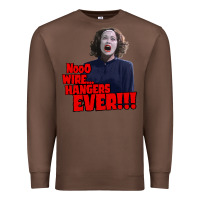 Chestnut nooo wire hangers.. ever!!! vintage mommie dearest quote print Premium Sweatshirt - lanVoArt