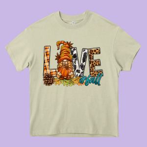 Love Fall Gnome Heavy Core Tee Designed By Bundleandbundleshop