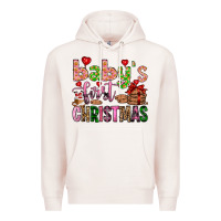 Pale Pink baby's first christmas Premium Hoodie - FaDigitalArtStudio